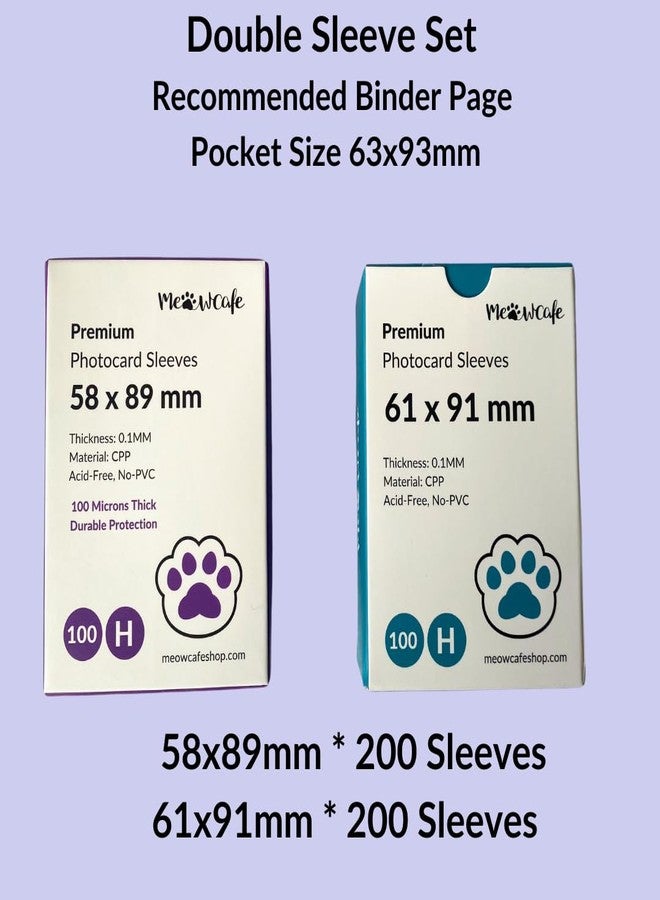 MEOWCAFE Premium Card Sleeves Double Set, 200 KPop Inner & Outer Sleeves, 400 Total - Image 2