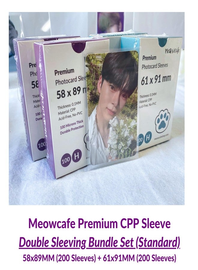 MEOWCAFE Premium Card Sleeves Double Set, 200 KPop Inner & Outer Sleeves, 400 Total - Image 3