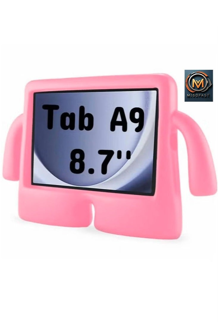 ميجوفاست جراب للأطفال لجهاز Galaxy Tab A9، غطاء مقاوم للصدمات مع حامل بمقبض، جراب واقٍ خفيف الوزن مناسب للأطفال لجهاز Galaxy Tab A9 2023 SM-X110 - وردي