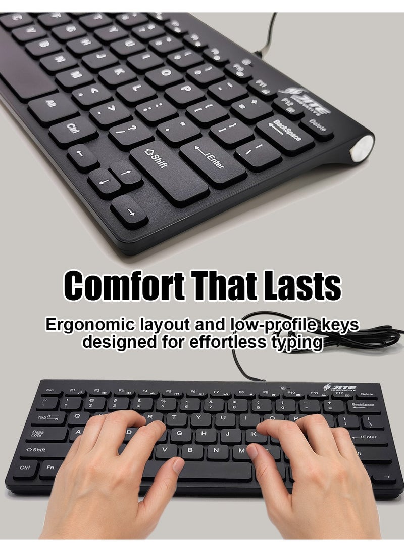 Jite Ultra-Slim Wired Office Keyboard – Lightweight, Quiet & Ergonomic Design – Compatible with Windows & Mac – Portable for Work, Home & On-the-Go Use  - Image 5