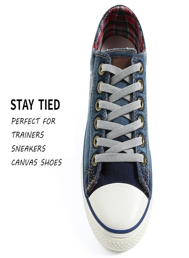 VSUDO Flat Shoe Laces for Sneakers, Shoelaces for Sneakers, Athletic Shoelaces, 08 White Gray, 54" ( 137 CM ) - Image 3