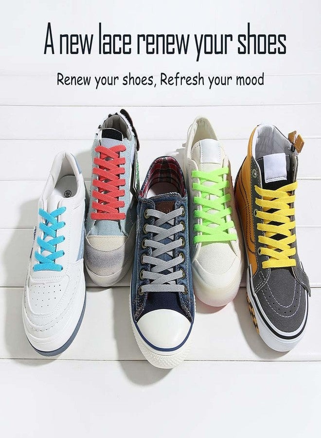 VSUDO Flat Shoe Laces for Sneakers, Shoelaces for Sneakers, Athletic Shoelaces, 08 White Gray, 54" ( 137 CM ) - Image 5