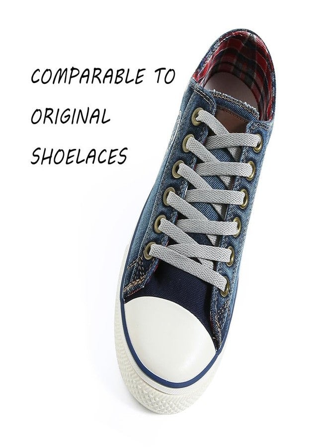 VSUDO Flat Shoe Laces for Sneakers, Shoelaces for Sneakers, Athletic Shoelaces, 08 White Gray, 54" ( 137 CM ) - Image 2