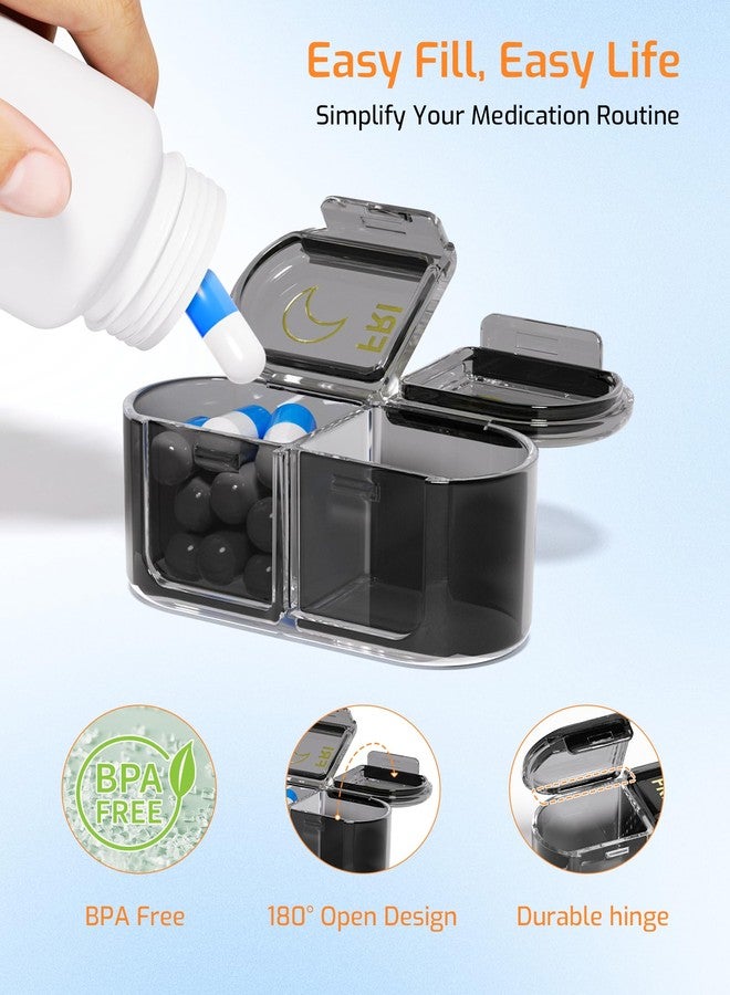 Daviky Pill Organiser, Pill Organiser 2 Times a Day, Weekly Pill Box 7 Day (AM & PM), Premium Tablet Organiser, 7-Day Medicine Organiser for Travel, Vitamins, Fish Oils & Supplements - Image 3