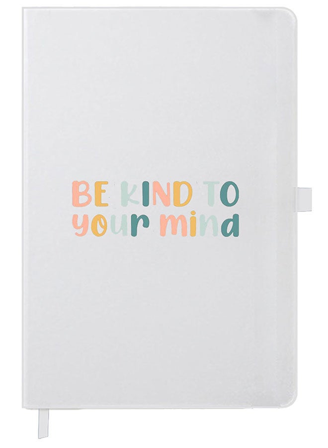 Theodor Designer A5 Thick White Hardcover Notebook Be Kind - Image 1