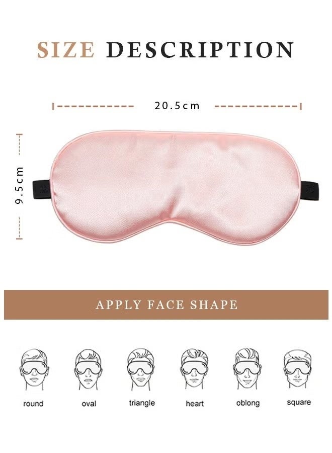هابي دي 3 قطع من أقنعة النوم الحريرية لتعتيم الضوء، قناع للعين للنوم مع أحزمة قابلة للتعديل ومرنة (أسود، وردي وأزرق) - Image 2