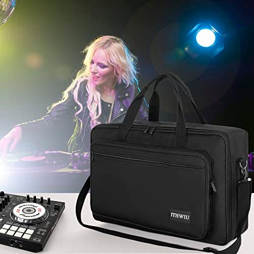 ITHWIU Padded DJ Controller Case for Hercules DJ Inpulse 500, DDJ REV1, NI Traktor Kontrol S4 MK3, DDJ SR DDJ SR2, Numark PLATINUM FX, DDJ RR, Akai MPK225, 23.5 x 14 x 3 Inch, Black - Image 2