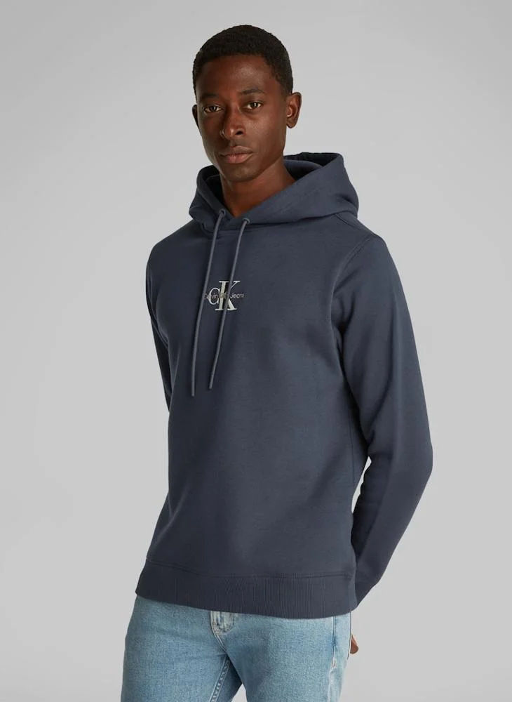 كالفن كلاين جينز Drawstring Logo Print Hoodie