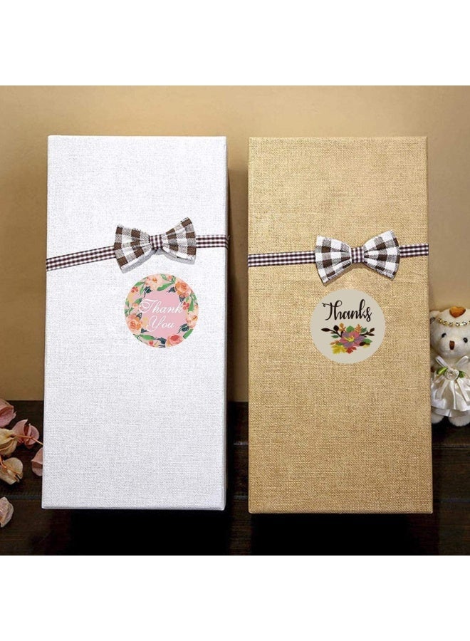 Premify 1000 قطعة/2 لفة ملصقات شكر مقاس 1 بوصة، ملصقات هدايا بالجملة، ملصقات دائرية للهدايا، ملصقات يدوية الصنع، علامات تغليف هدايا بتصميم زهور، ملصقات تغليف هدايا عيد الميلاد - Image 2