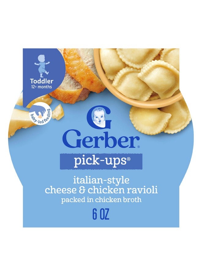 Gerber Toddler Food, Italian-Style Cheese & Chicken Ravioli Pick-Ups, 8PK - Image 1