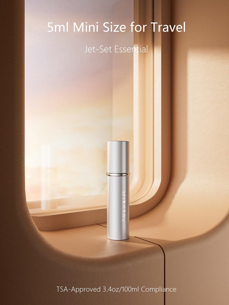 Travalo Refillable Perfume Atomizer, Bottom Filling Fragrances Perfume Bottle, Mini Cologne Dispenser, Travel sized, Portable Sprayer for Women Men, Gift (ESSENTI, SILVER) - Image 5