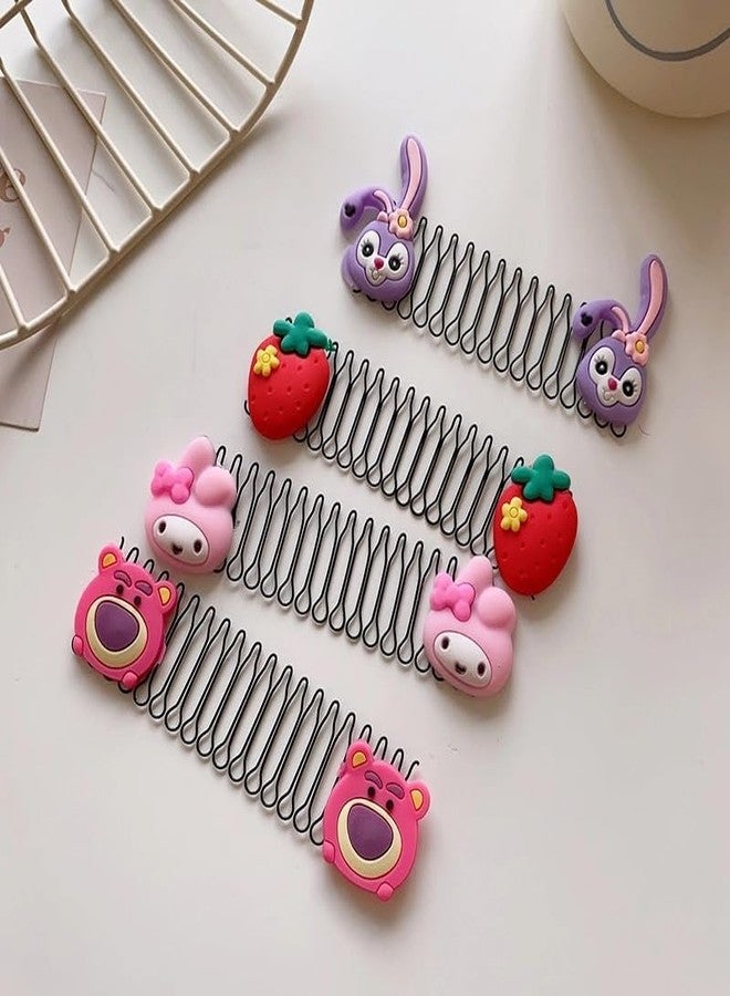 ORYNTH Cute Metal Hair Clip Combs Magic Hair Accessories Cartoon Barrettes Wire Twist Bun Clamp Invisible Bang Comb for Girls kids and Women. 4 Pcs Multicolor - Image 1