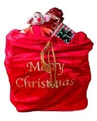 ARAD Large Velvet Embroidered Merry Christmas Santa Present Sack - Image 2