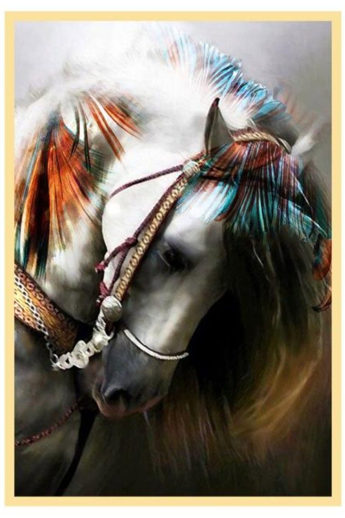 AIWANTO Horse Crystal Porcelain Wall Art – Decorative Painting for Living Room, Bedroom & Office Deco - Image 1