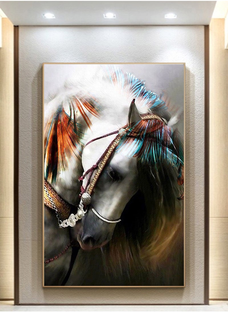 AIWANTO Horse Crystal Porcelain Decorative Wall Painting  - Image 1