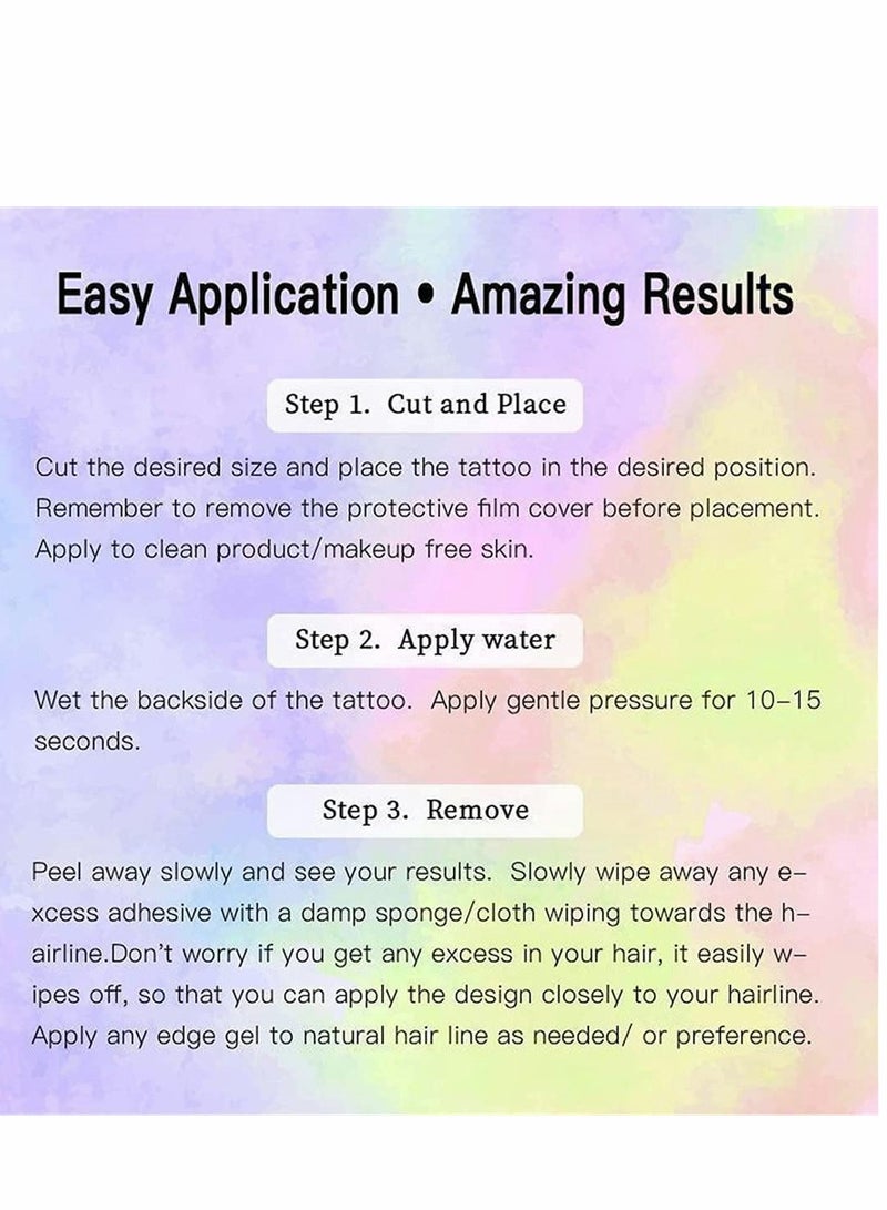 Excefore Temporary Baby Hair Tattoo Stickers, Waterproof Tattoos Body Makeup for Women, Edge Tattoo Edges Curly Hair Salon DIY Hairstyling Hair Stickers Template Makeup Tool - Image 4