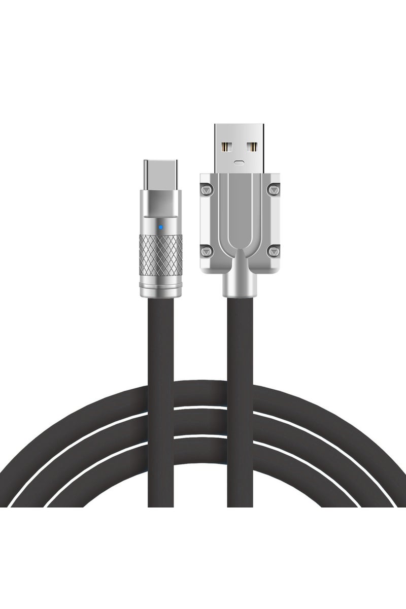 1m Black 120W 6A Super Fast Charge Type-C Liquid Silicone Cable Quick Charge USB C Lines For Xiaomi