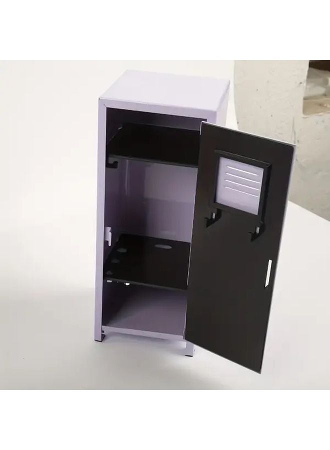 Model C Blue Heavy Duty Mini Metal Storage Cabinet With Key Lock Compact Safe For Valuables - Image 3