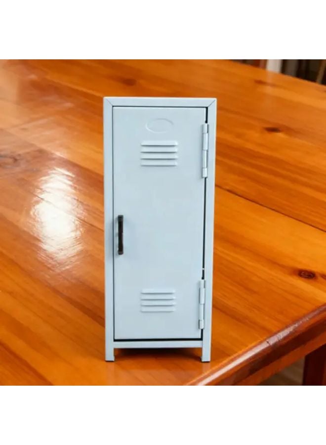 Model C Blue Heavy Duty Mini Metal Storage Cabinet With Key Lock Compact Safe For Valuables - Image 1