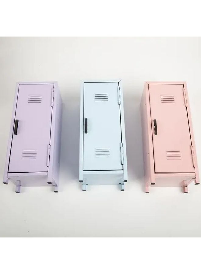 Model C Blue Heavy Duty Mini Metal Storage Cabinet With Key Lock Compact Safe For Valuables - Image 2