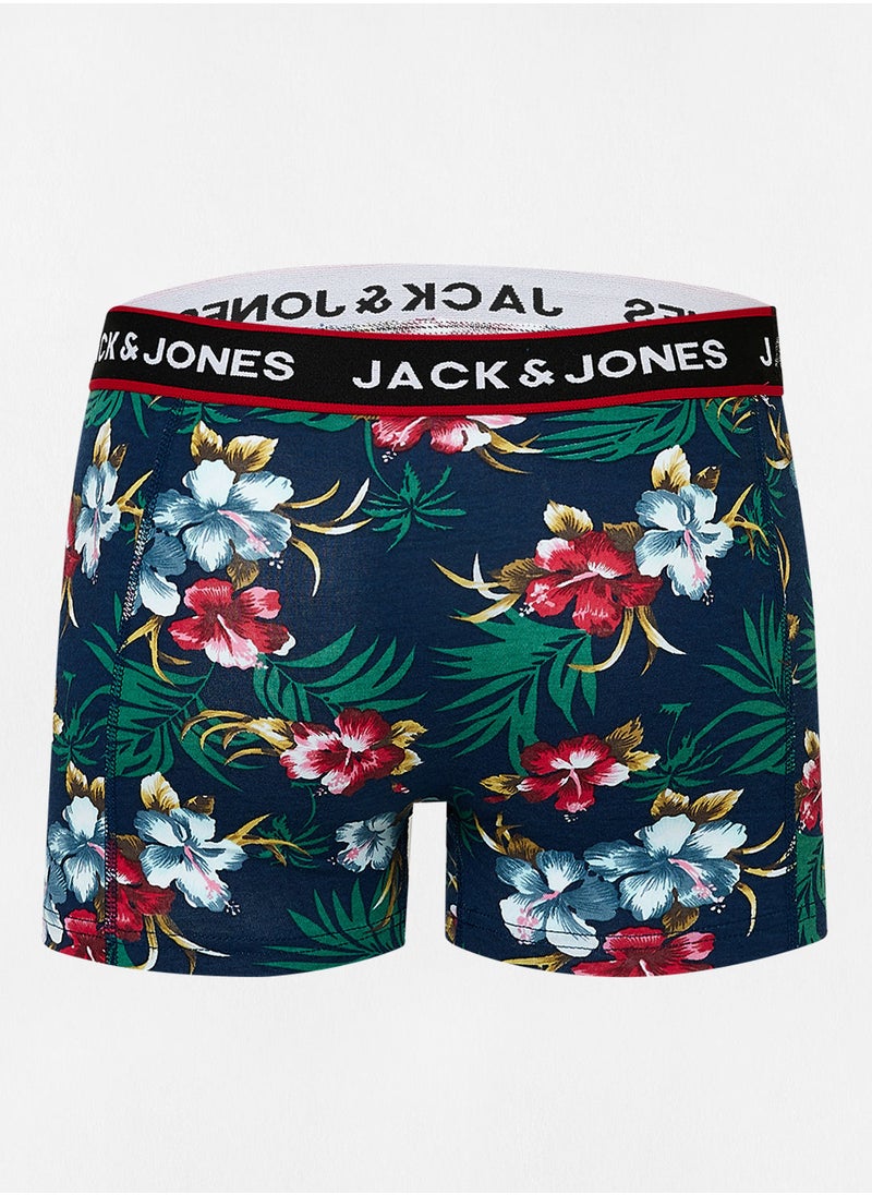 JACK & JONES - Floral Print Trunks (Pack of 3) - Image 1