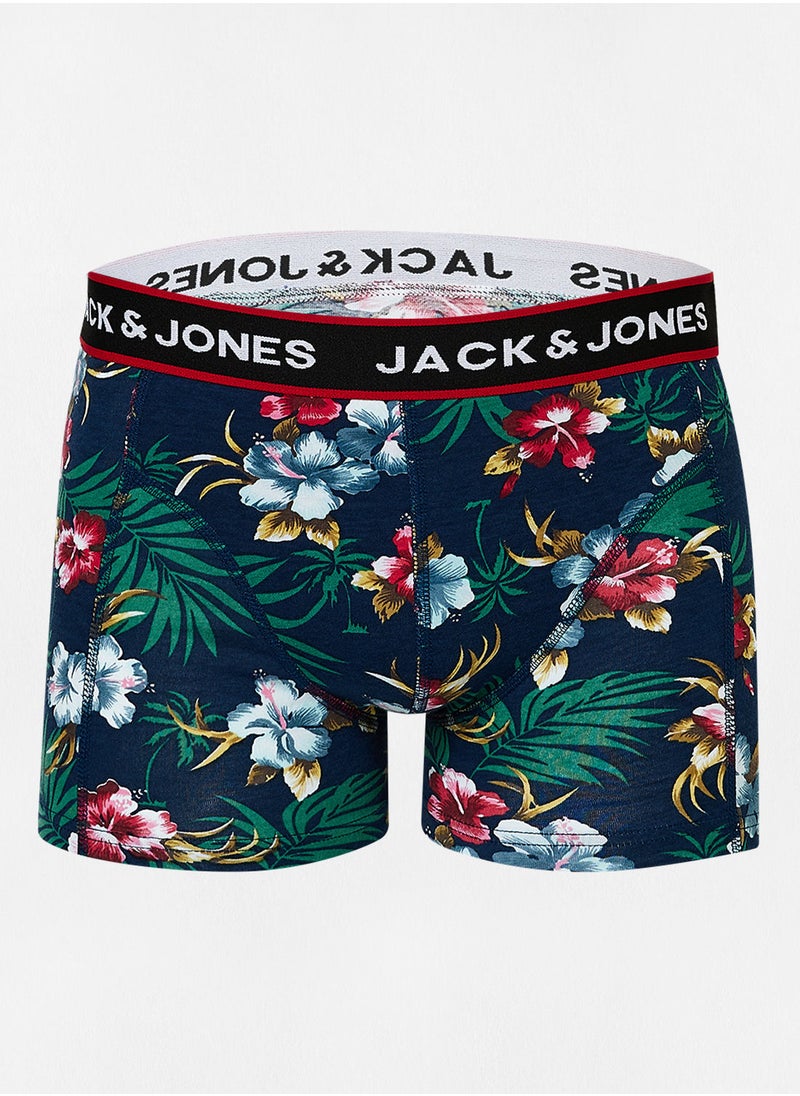 JACK & JONES - Floral Print Trunks (Pack of 3) - Image 1