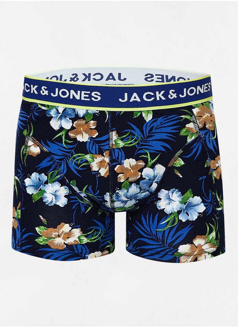 JACK & JONES - Floral Print Trunks (Pack of 3) - Image 1