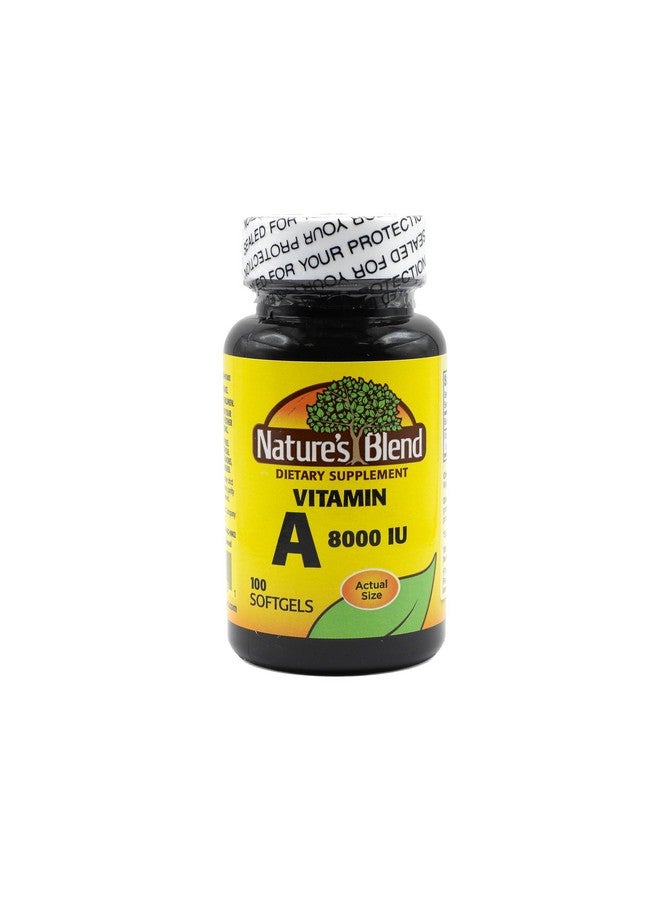 Nature's Blend Vitamin A 8000 IU - 100 Softgels - Supports Eye Health, Immune Function for Vision Support - Image 1