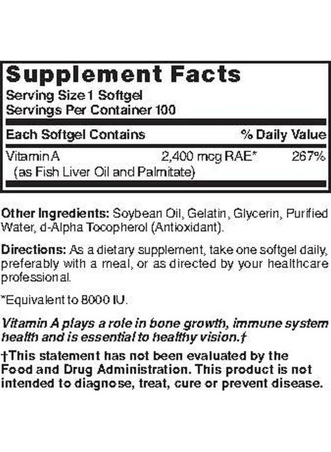 Nature's Blend Vitamin A 8000 IU - 100 Softgels - Supports Eye Health, Immune Function for Vision Support - Image 3