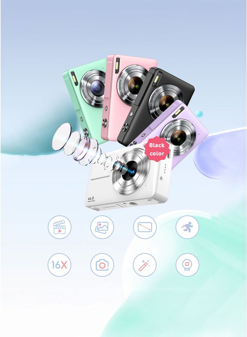 كاميرا ديجيتال FHD بدقة 1080P – 44 ميجابكسل، تكبير 16x، شاشة 2.4 بوصة، قابلة للشحن - Image 4