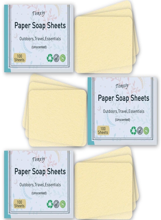 Tisnxiy Paper Soap Sheets for Hand Washing - (300 Sheets) Portable Dissolvable Mini Travel Soap for Camping, Hiking, Outdoor Adventures - Large Size Hand Soap Sheet（Unscented） - Image 1