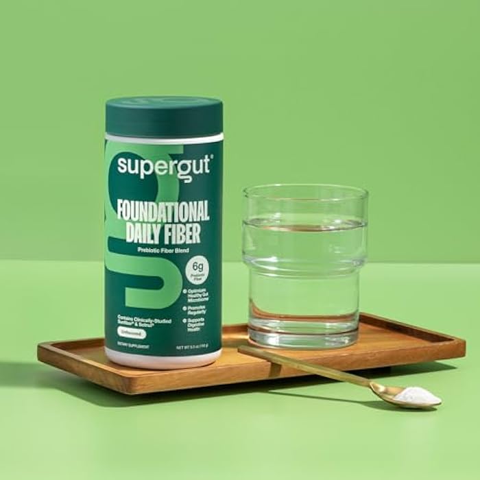 Supergut Foundational Daily Fiber Powder, Sugar Free & Vegan Prebiotic Fiber Blend for Gut Health & Digestive Support, Supplement for Men & Women with Solnul & Sunfiber, Unflavored, 20 Servings - Image 2