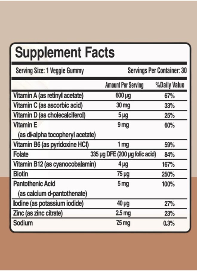 OptiTect - Hair, Skin & Nails Gummies And Collagen Formation, 30 Vegan Gummies - Image 1