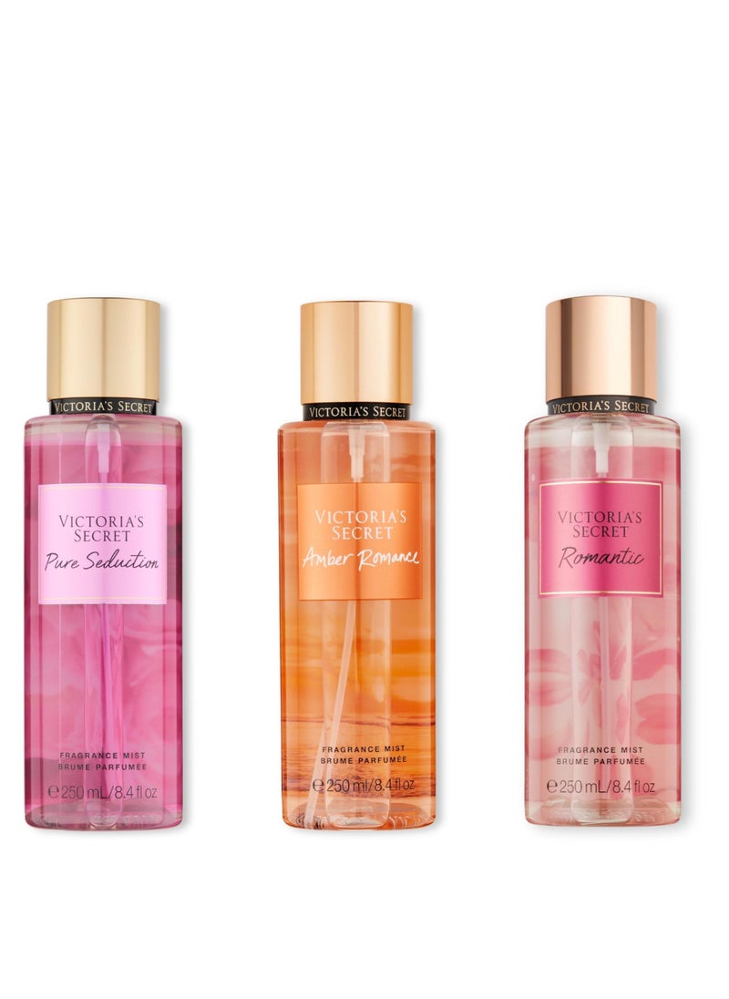Victorias Secret - Beauty - Pack of Three Combo Pure Seduction, Amber Romance and Romantic 250x3 total 750ml - Image 1