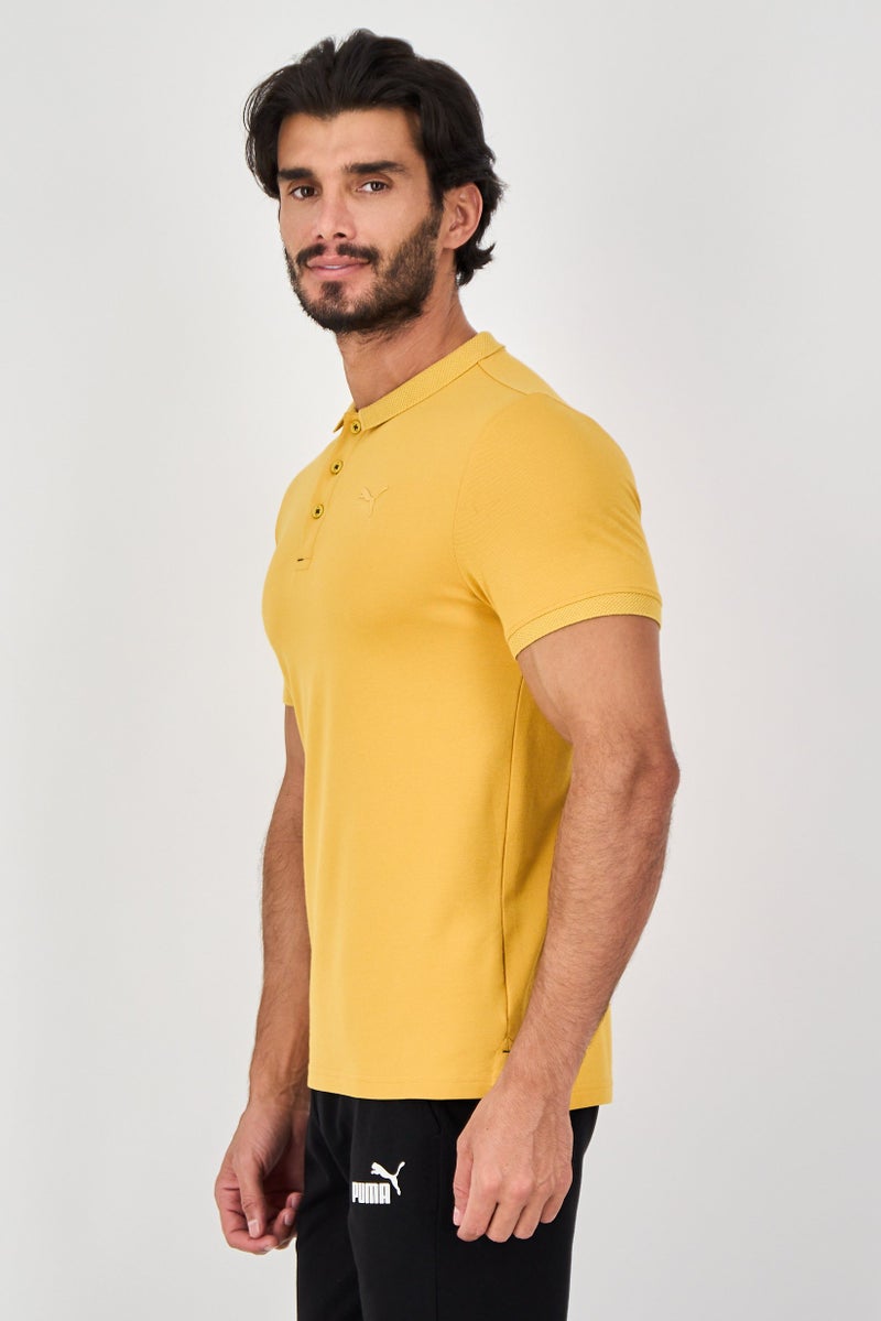 PUMA Men Slim Fit Short Sleeve Outdoor Polo Shirt, Mustard - Image 2