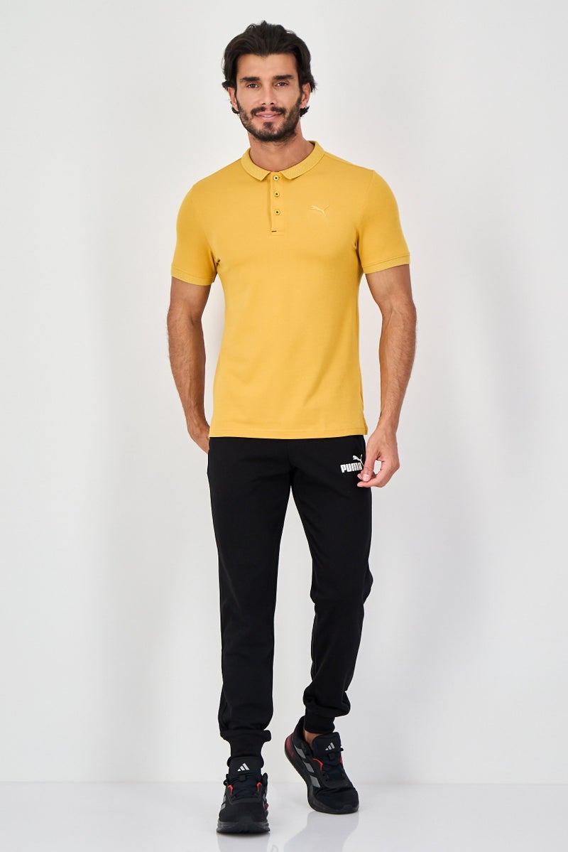 PUMA Men Slim Fit Short Sleeve Outdoor Polo Shirt, Mustard - Image 4