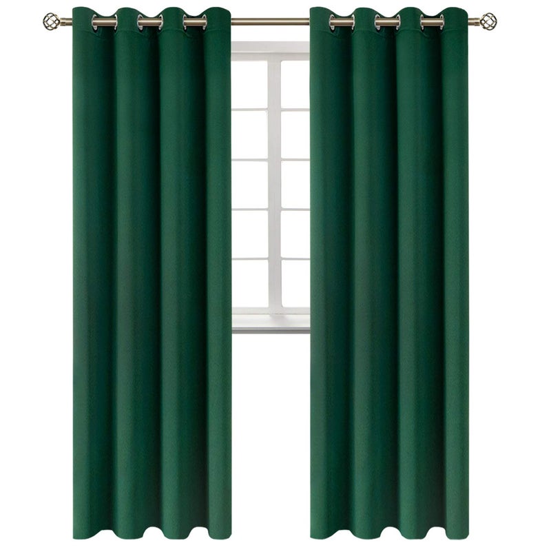 BGment الستائر التعتيم بريال - غرفة نوم معزولة الحرارية غامق غرفة نوم وستائر غرفة المعيشة مجموعة من لوحين (52 × 120 بوصة خضراء الزمرد) - Image 1