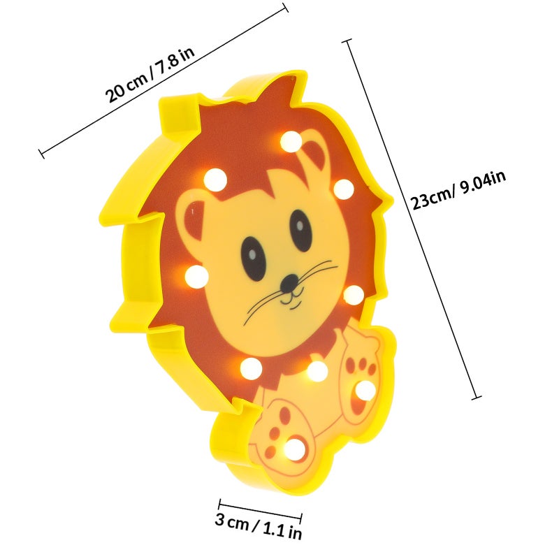 2pcs Adorable Lion-shaped Small Night Lamp Desktop Decor Home Night Lamp - Image 2