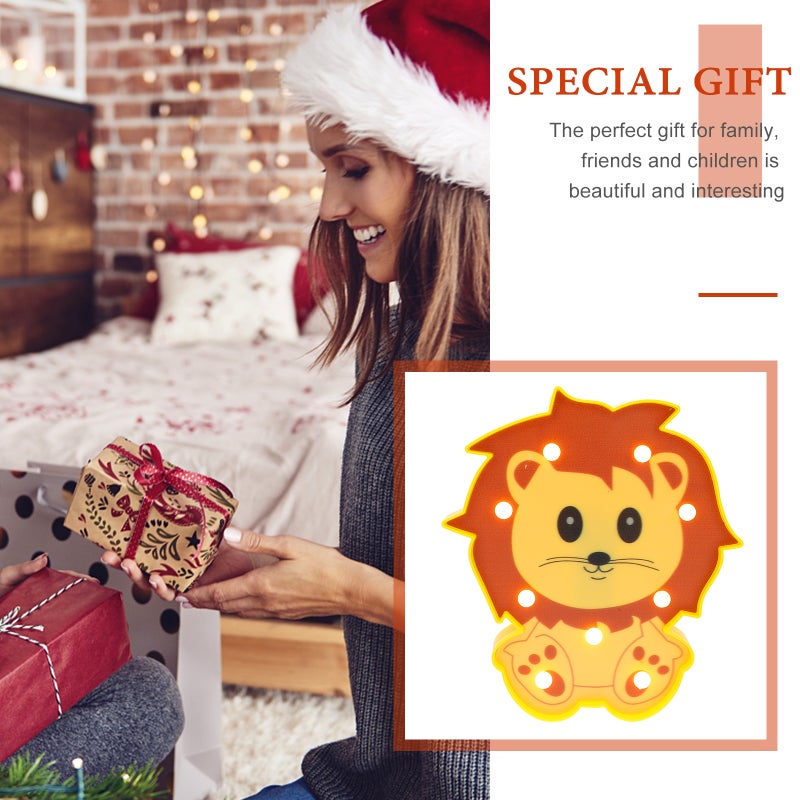 2pcs Adorable Lion-shaped Small Night Lamp Desktop Decor Home Night Lamp - Image 5