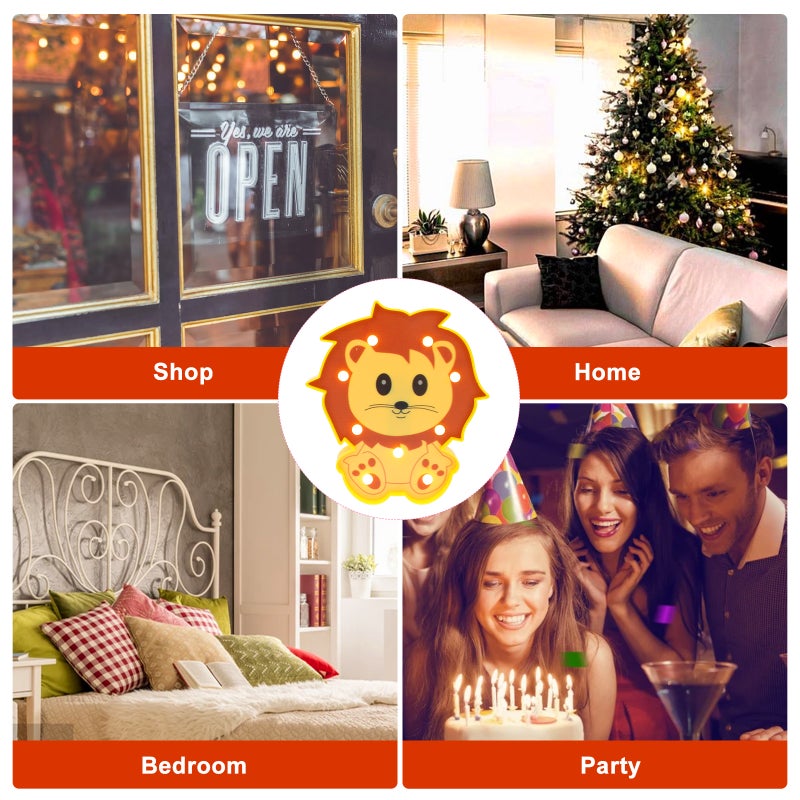 2pcs Adorable Lion-shaped Small Night Lamp Desktop Decor Home Night Lamp - Image 4