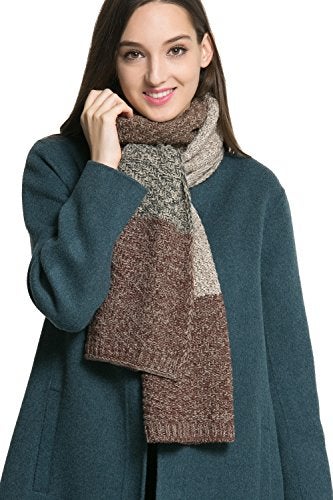 NEOSAN Women Men Winter Thick Cable Knit Wrap Chunky Warm Scarf Cont Brown K - Image 2