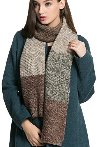 NEOSAN Women Men Winter Thick Cable Knit Wrap Chunky Warm Scarf Cont Brown K - Image 1
