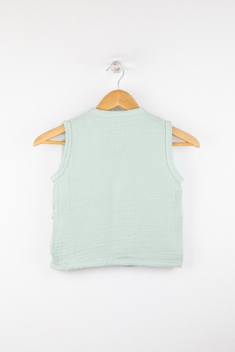 Bondilolly 100% Cotton Muslin Baby Vest with Snaps  - Image 3