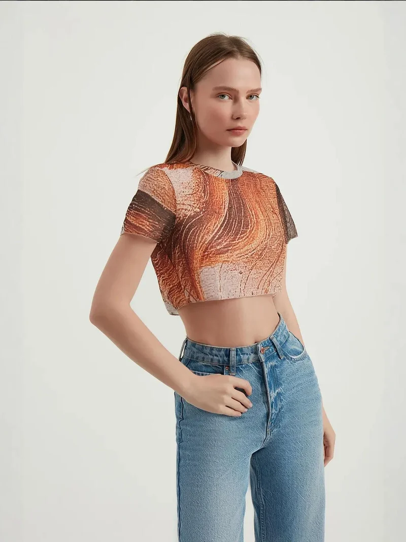 HICCUP Abstract Tulle Crop Top