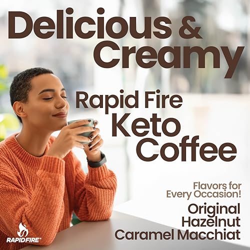 Rapid Fire Rapidfire Keto Coffee Instant Coffee Mix, Caramel Macchiato Flavor, 7.93 Ounce (255g), 15 Servings - Image 5