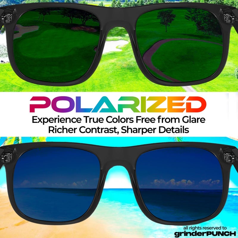 grinderPUNCH 2 Pack XL Polarized Big Wide Frame Large Head Fit Sunglasses for Sports Driving Fishing Glasses - Image 4
