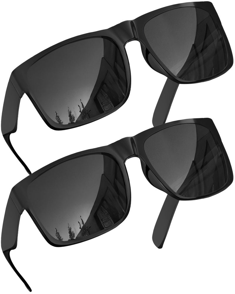 grinderPUNCH 2 Pack XL Polarized Big Wide Frame Large Head Fit Sunglasses for Sports Driving Fishing Glasses - Image 1