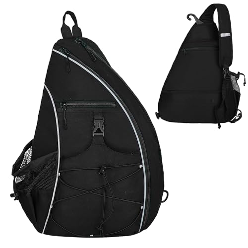 Goloni Pickleball Sling Bag for Men Women Lightweight Pickleball Backpack with Fence Hook Large Capacity Pickleball Bag with AntiTheft Pocket WaterResistant for Tennis Padel SportsBlack - Image 3