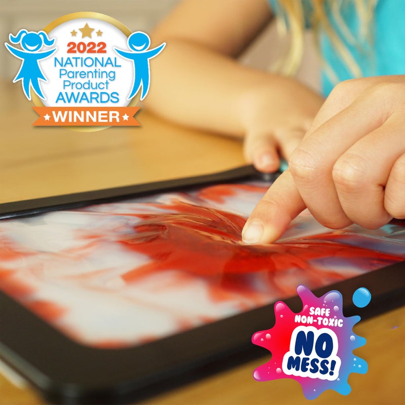 Sky Castle DoodleJamz JellyBoards â€” Squishy Drawing Pads Filled with Non-Toxic Sensory Gel â€“ No-Mess Fidget Art â€“ ASMR â€“ Re-usable for Endless Artistic Creations (Blue and Red Gel) - Image 3