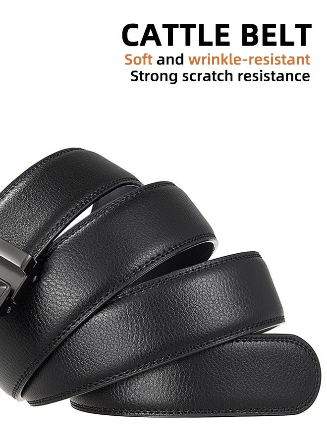 Men'S Belts - Men'S Ratchet Belt (35mm) Leather For Dress Pants - Micro Adjustable Belt For Every Occasion Men'S Cowhide Belts Men'S Business Leather Split Leather Belt - Easily Style Your Style - Image 4